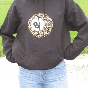 Black Leopard Print Hoodie